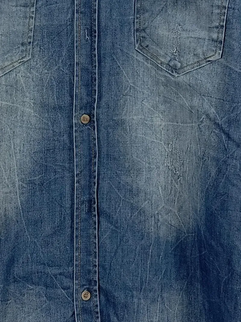 Brandit Herren Freizeithemd Jeanshemd Blau Casual Gr. 54/XXL 3