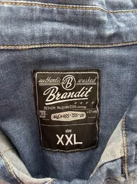 Brandit Herren Freizeithemd Jeanshemd Blau Casual Gr. 54/XXL 4