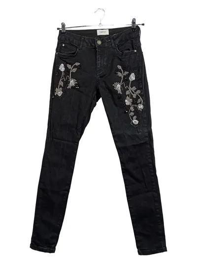 CARTOON Damen Jeans Slim Fit Schwarz Gr. 38 mit Stickerei