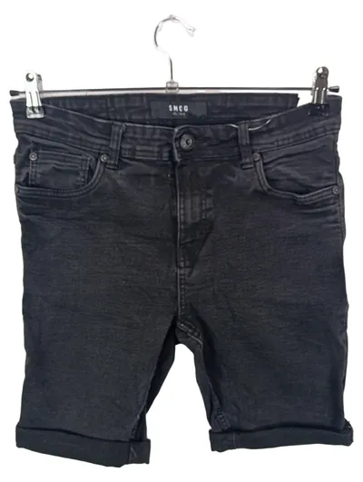 Smog Herren Jeans Shorts S Schwarz Casual Denim Kurze Hose