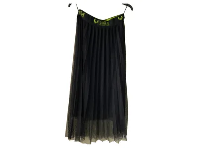 UNIQUE Damen Faltenrock Tüllrock Gr. 36/S Schwarz Elegant Maxirock