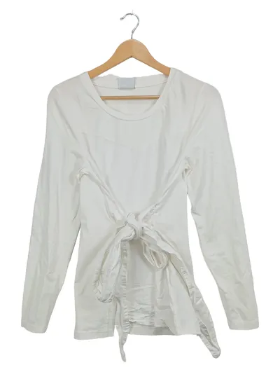 Mamalicious Umstandsshirt Damen Langarmshirt Gr. 40/L Weiß Casual