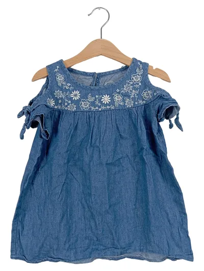 Wonder Nation Mädchen Freizeitkleid Jeans Blau Gr. 4-5 Jahre Stickerei