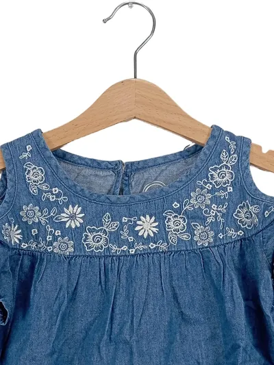 Wonder Nation Mädchen Freizeitkleid Jeans Blau Gr. 4-5 Jahre Stickerei