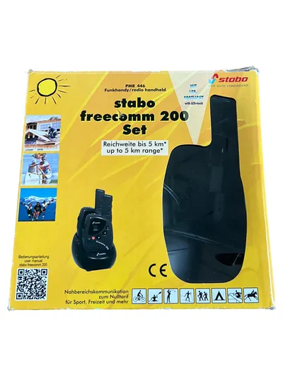 Stabo freecomm 200 Walkie Talkie PMR446 Funkgeräte Set 4 Stück Schwarz