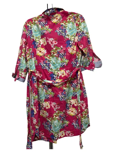 Christian Berg Damen Morgenmantel Gr. 40/L Pink Blumenmuster