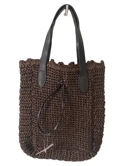 Vero Moda Damen Shopper Tasche Braun Stroh Casual