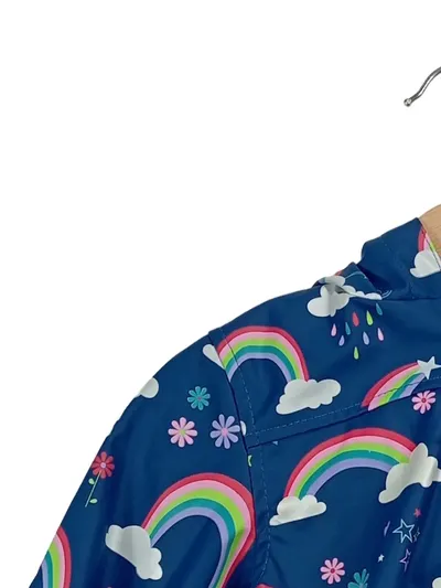 Stephen Joseph Kinder Regenjacke Mädchen Gr. 92/98 Blau Regenbogen Blumen