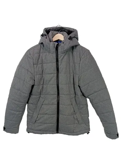 Springfield Herren Steppjacke Kapuze Gr. 47 Grau Casual