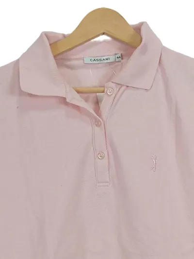 CASSANI Damen Poloshirt Gr. 44 Rosa Casual Baumwolle
