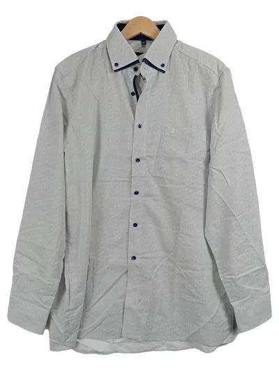 CASAMODA Herren Freizeithemd Comfort Fit Gr. 40/L Grau Gemustert