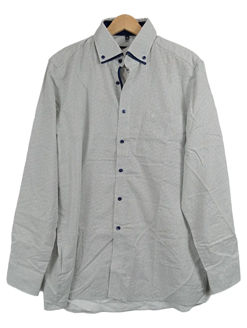 CASAMODA Herren Freizeithemd Comfort Fit Gr. 40/L Grau Gemustert 1