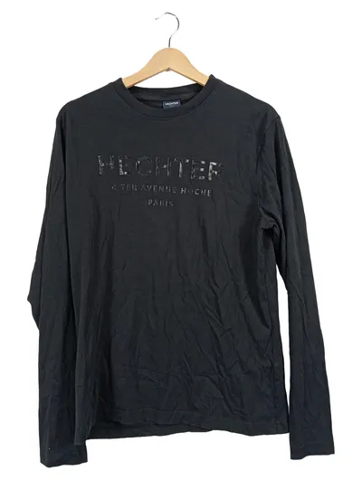 HECHTER Herren Langarmshirt Schwarz Gr. 48/M Logo Casual