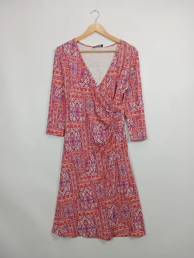 Klaus Dilkrath Damen Festliches Kleid Gr. 40 L Mehrfarbig Paisley Viskose