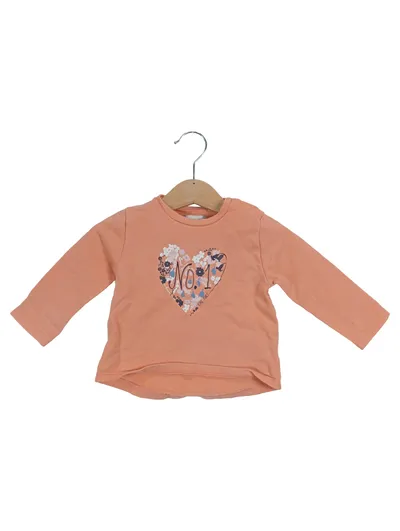 Eat Ants Mädchen Langarmshirt Gr. 68 Herz Motiv Baumwolle Casual Orange