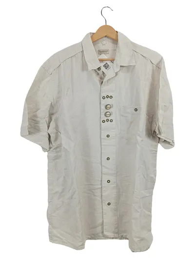 LANDHAUS Herren Trachtenhemd Kurzarm Beige Gr. 52;XL Traditionell