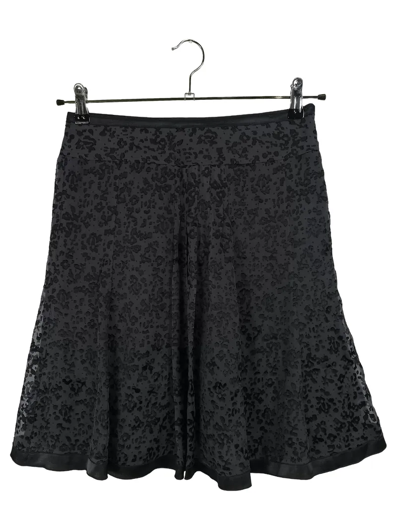CAROLL A-Linienrock Midirock Damen Gr. 36 Schwarz Elegant Strukturmuster 1