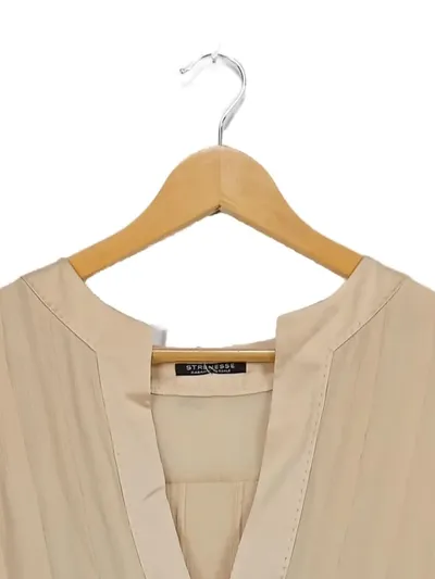 Strenesse Damen Freizeitkleid Gr. 40/L Beige Elegant Acetat