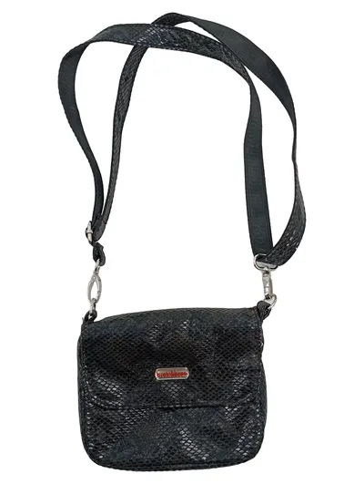 brasi&brasi Kleine schwarze Umhängetasche Schlangenmuster Damen