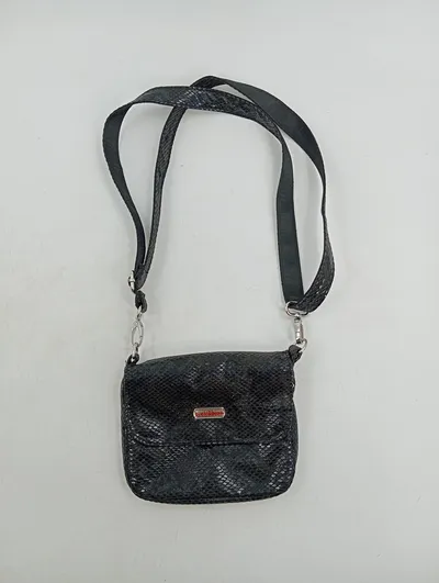 brasi&brasi Kleine schwarze Umhängetasche Schlangenmuster Damen