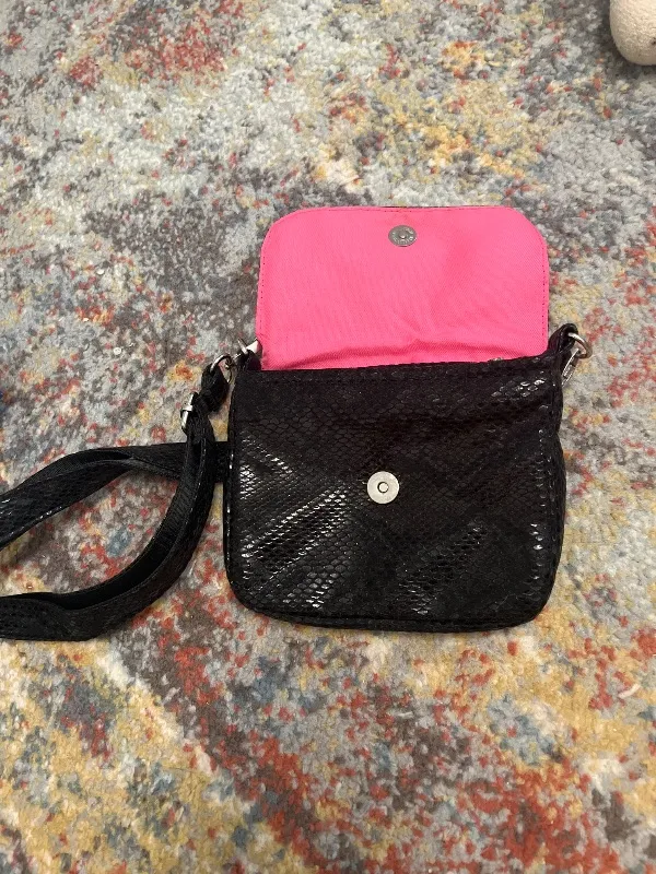 brasi&brasi Kleine schwarze Umhängetasche Schlangenmuster Damen 3