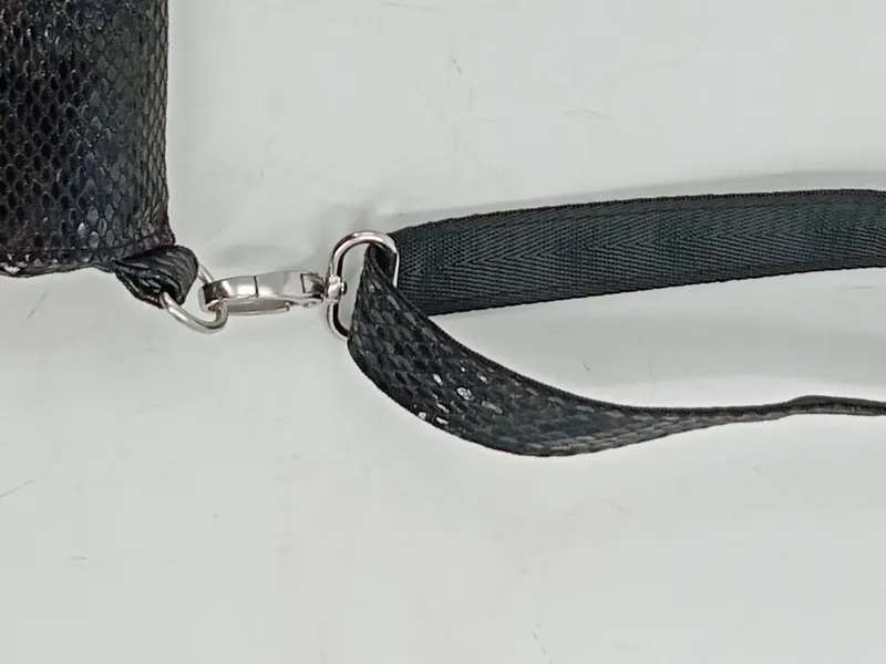 brasi&brasi Kleine schwarze Umhängetasche Schlangenmuster Damen 6