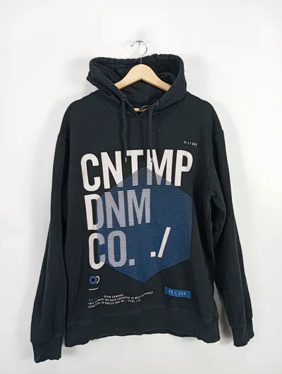 FSBN Herren Kapuzenpullover Hoodie Schwarz XL Streetwear Print