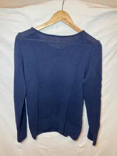 Vivien Caron Damen Pullover Gr. 42/XL Blau Casual Strickmuster