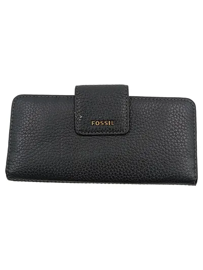 Fossil Damen Geldbörse Schwarz Leder Portemonnaie Modern