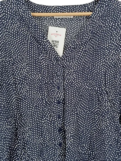 mint&berry Damen Bluse Punkte Navy Weiß Gr. 32 XXS Langarm Viskose