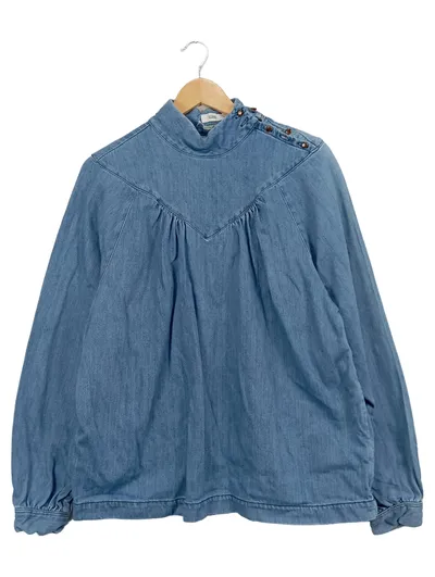 Closed Damen Jeansbluse Chambray Gr. 42/XL Blau Italian Fabric