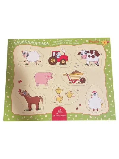 Die Spiegelburg Steckpuzzle Bauernhoftiere Holz 8 Teile Kinder Motorik