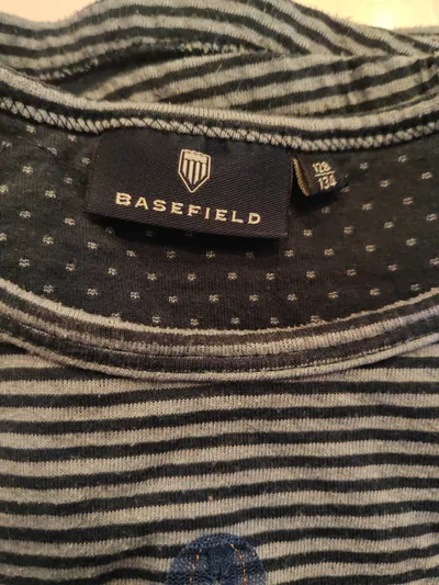 BASEFIELD Mädchen Kleid Gr. 128/134 Langarm Gestreift Blau Jolie