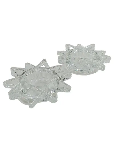 PartyLite Stern Teelichthalter Glas Modern Transparent 11cm Weihnachten