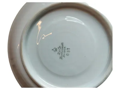 Tirschenreuth Tasse Unterteller Porzellan Klassisch Weiß Strukturmuster Metallic