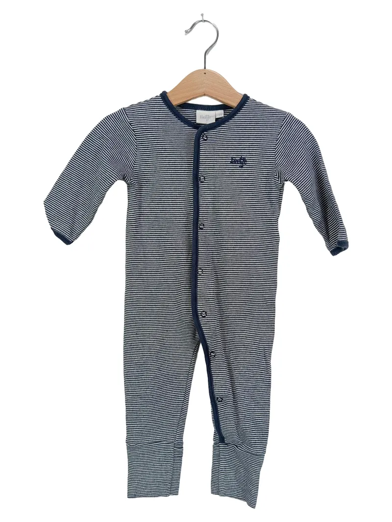 Feetje Baby Strampler Jungen Schlafanzug Gr. 74 Blau Gestreift Baumwolle 1