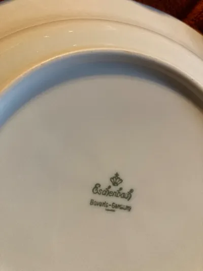 Eschenbach Bavaria Porzellan Suppenteller Weiß Gold Rot Ornamente 22 cm