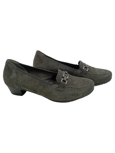 ara Damen Slipper Loafer Wildleder Grau Gr. 41 Strass Klassisch