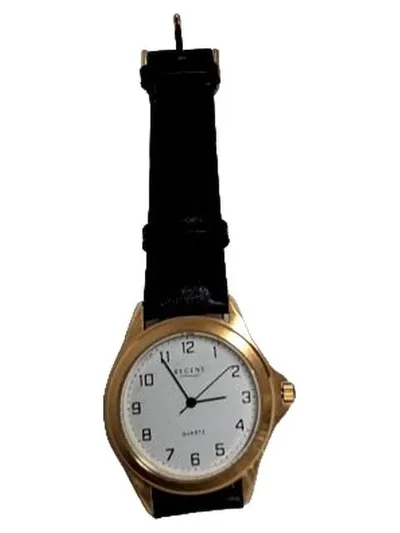 REGENT Damenuhr Klassisch Lederarmband Gold Business Analog