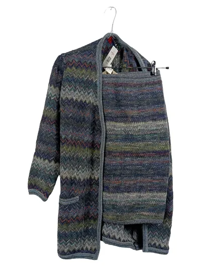 Enrico Ermano Strickkostüm Damen Gr. 38 Jacke Rock Set Mohair Vintage