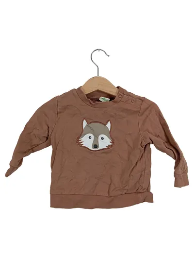 ALANA Kinder Pullover Gr. 80 Braun Tiermotiv Langarm Baumwolle