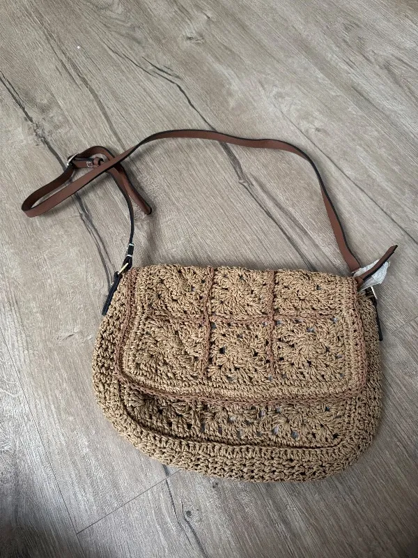 Parfois Umhängetasche Häkeltasche Bohemian Beige Leinen Damen Crossbody 2