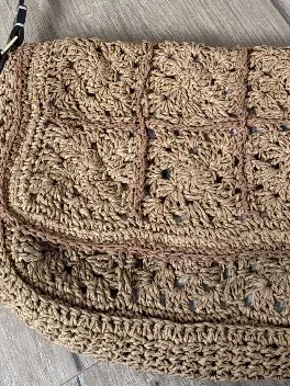 Parfois Umhängetasche Häkeltasche Bohemian Beige Leinen Damen Crossbody 4
