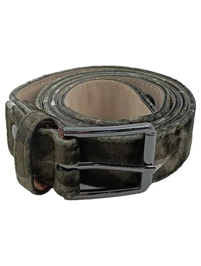 Kennel & Schmenger Damen Gürtel Samt Grün Gr. 95 Leder Silber Schnalle