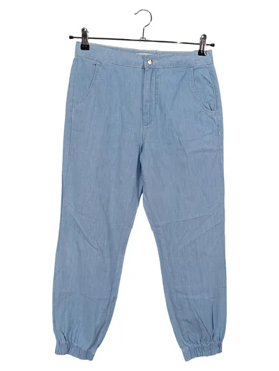 ZARA Damen Jeans Hose Tapered Fit Gr. 36 Blau Casual Komfortabel