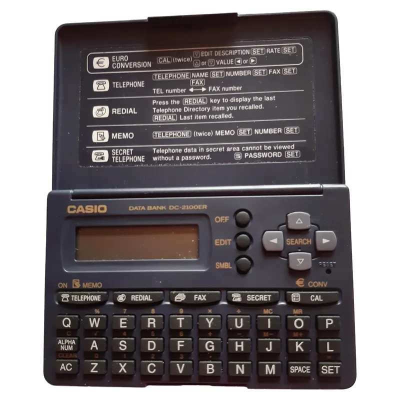 Casio DC-2100ER Kartenlesegerät Organizer Data Bank Taschenrechner Blau 1