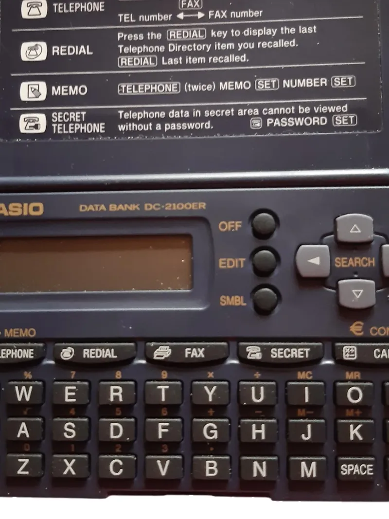 Casio DC-2100ER Kartenlesegerät Organizer Data Bank Taschenrechner Blau 2