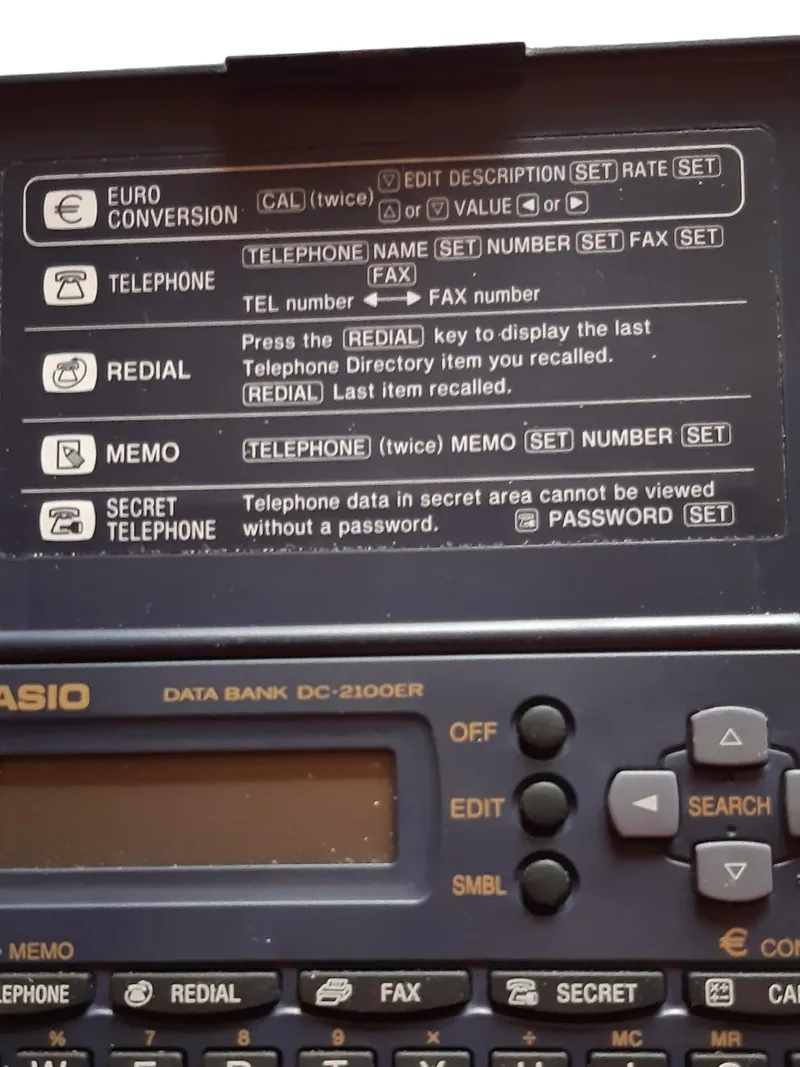 Casio DC-2100ER Kartenlesegerät Organizer Data Bank Taschenrechner Blau 3