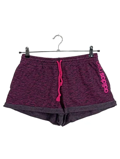 adidas neo Damen Sport Shorts Gr. 38 Meliert Lila Baumwolle Polyester