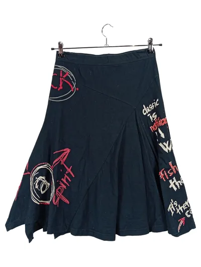 Desigual Damen Faltenrock Gr. 38;M Blau Streetwear Baumwolle